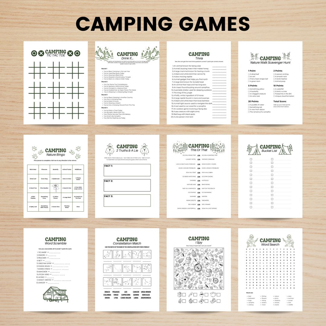 Printable Camping Games Bundle