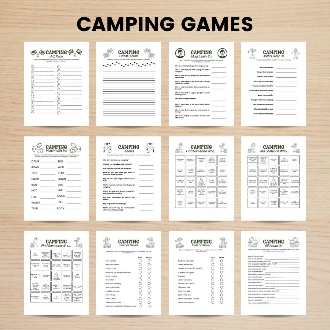 Printable Camping Games Bundle