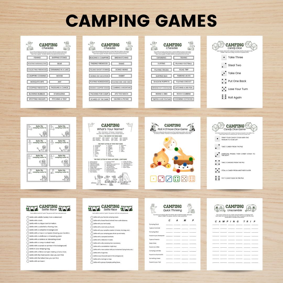 Printable Camping Games Bundle