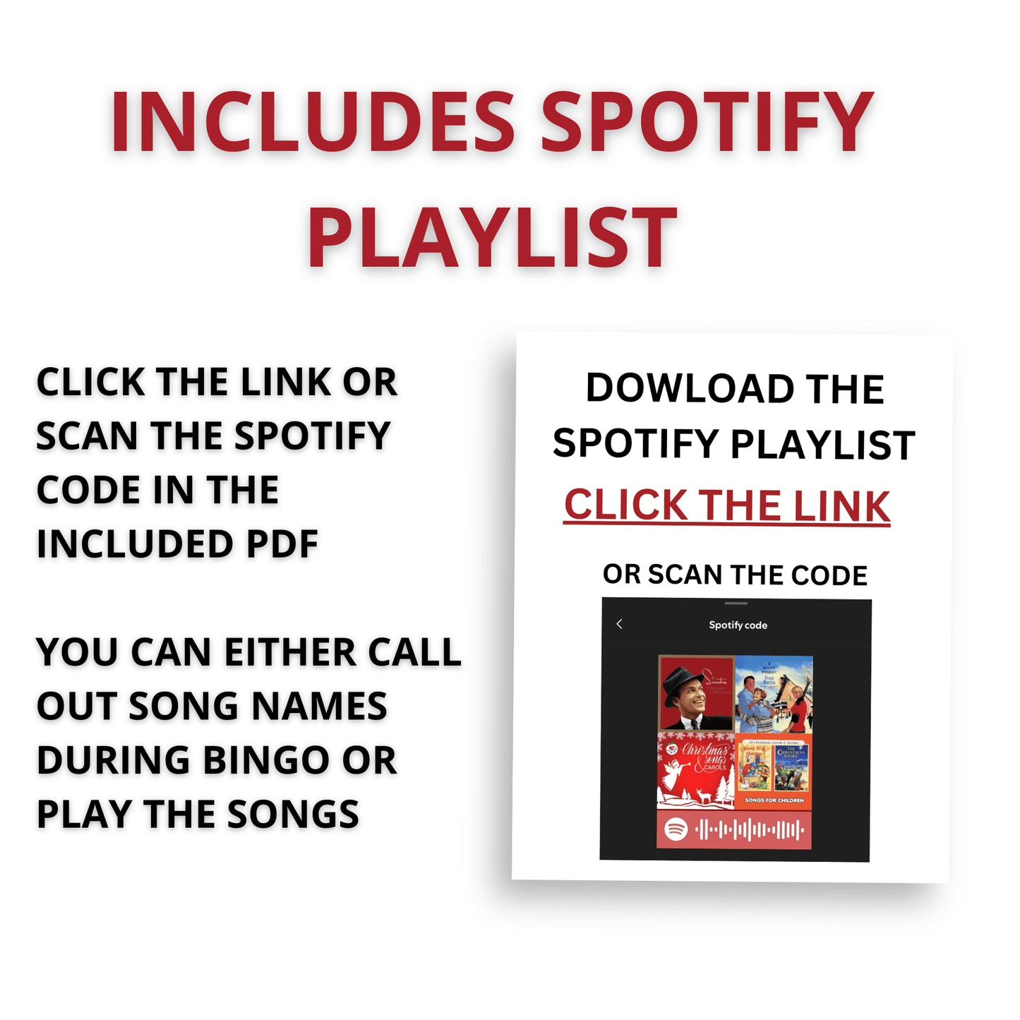 Printable Christmas Song Bingo Game