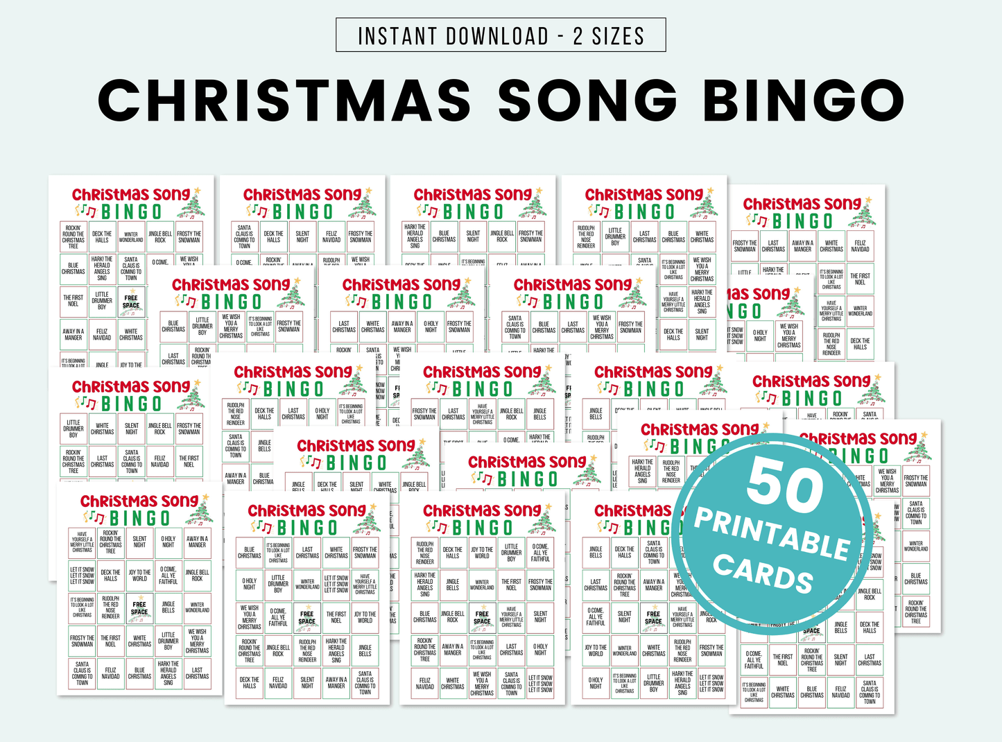 Printable Christmas Song Bingo Game