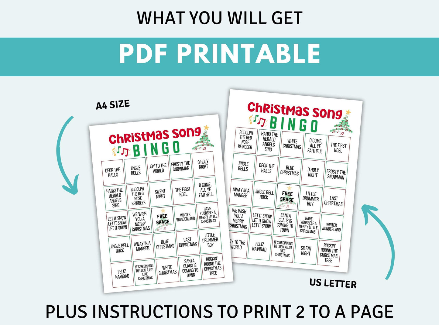 Printable Christmas Song Bingo Game