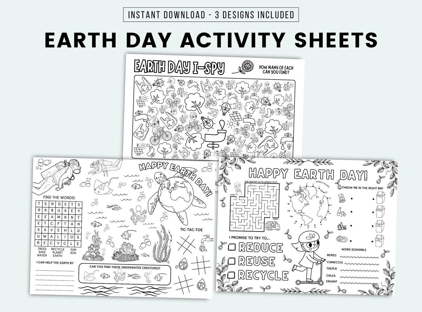 Earth Day Activity Placemats