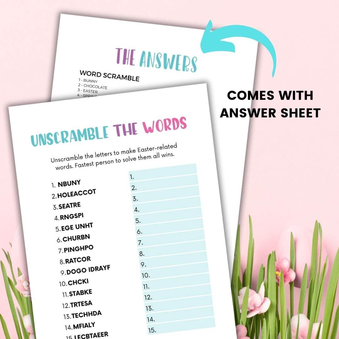 Printable Easter Unscramble Game