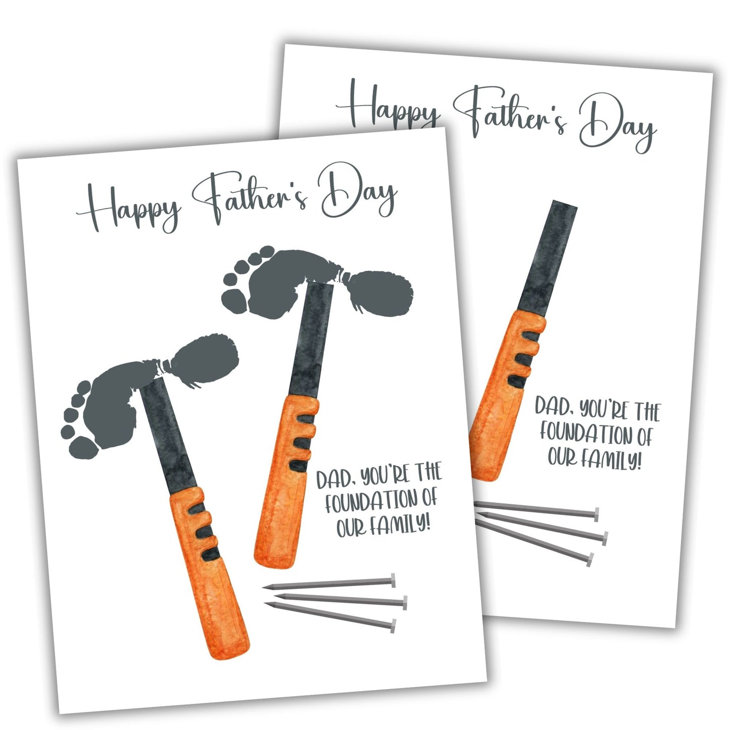 Printable Hammer Father's Day Footprint Art