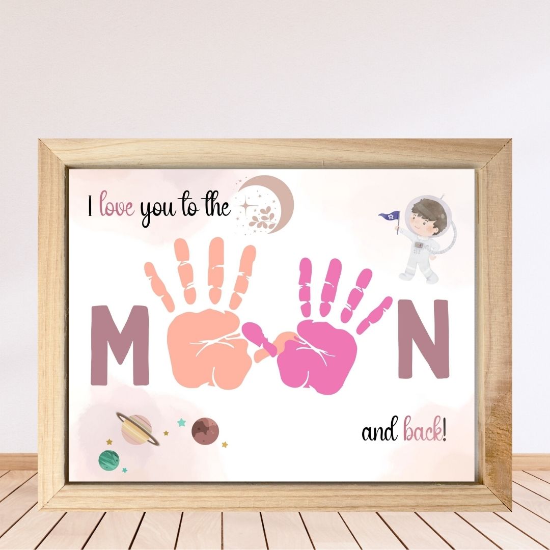 Printable To The Moon & Back Handprint Art