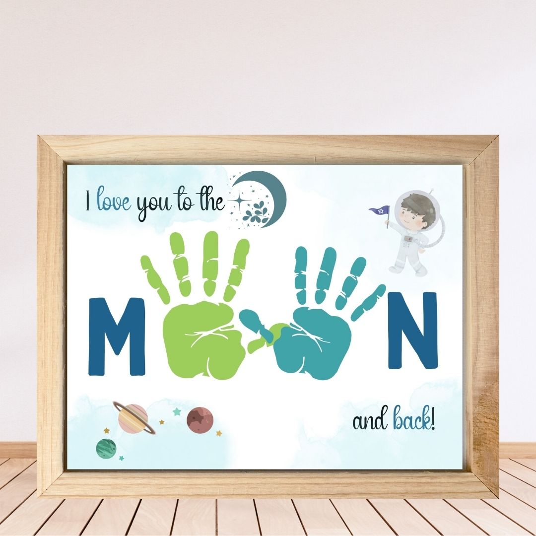 Printable To The Moon & Back Handprint Art