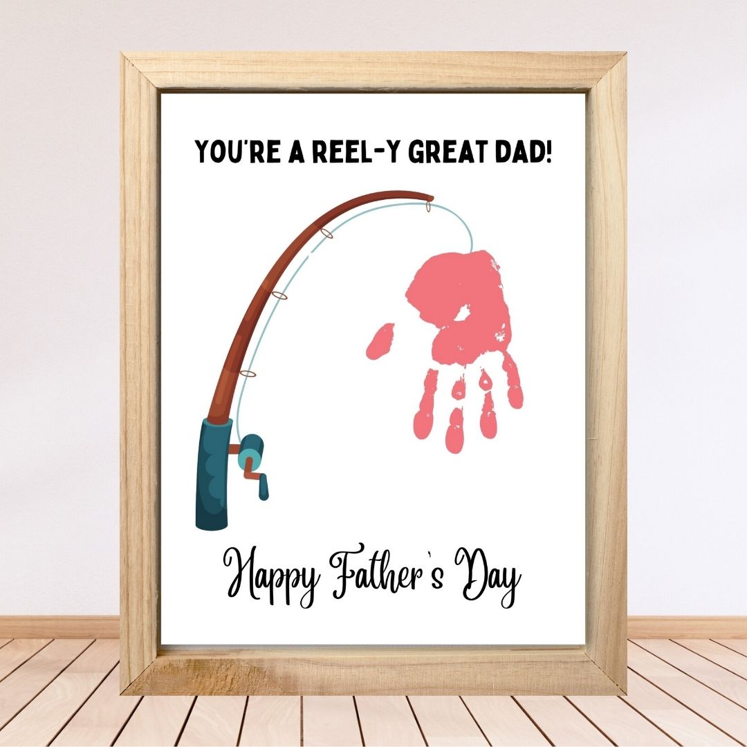 Printable Fishing Father's Day Handprint Art