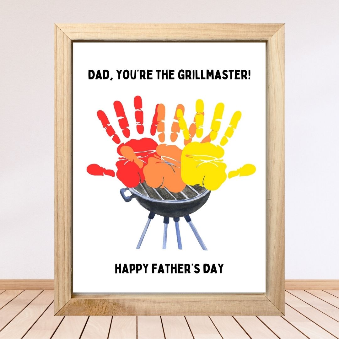 Printable Grillmaster Father's Day Handprint Art