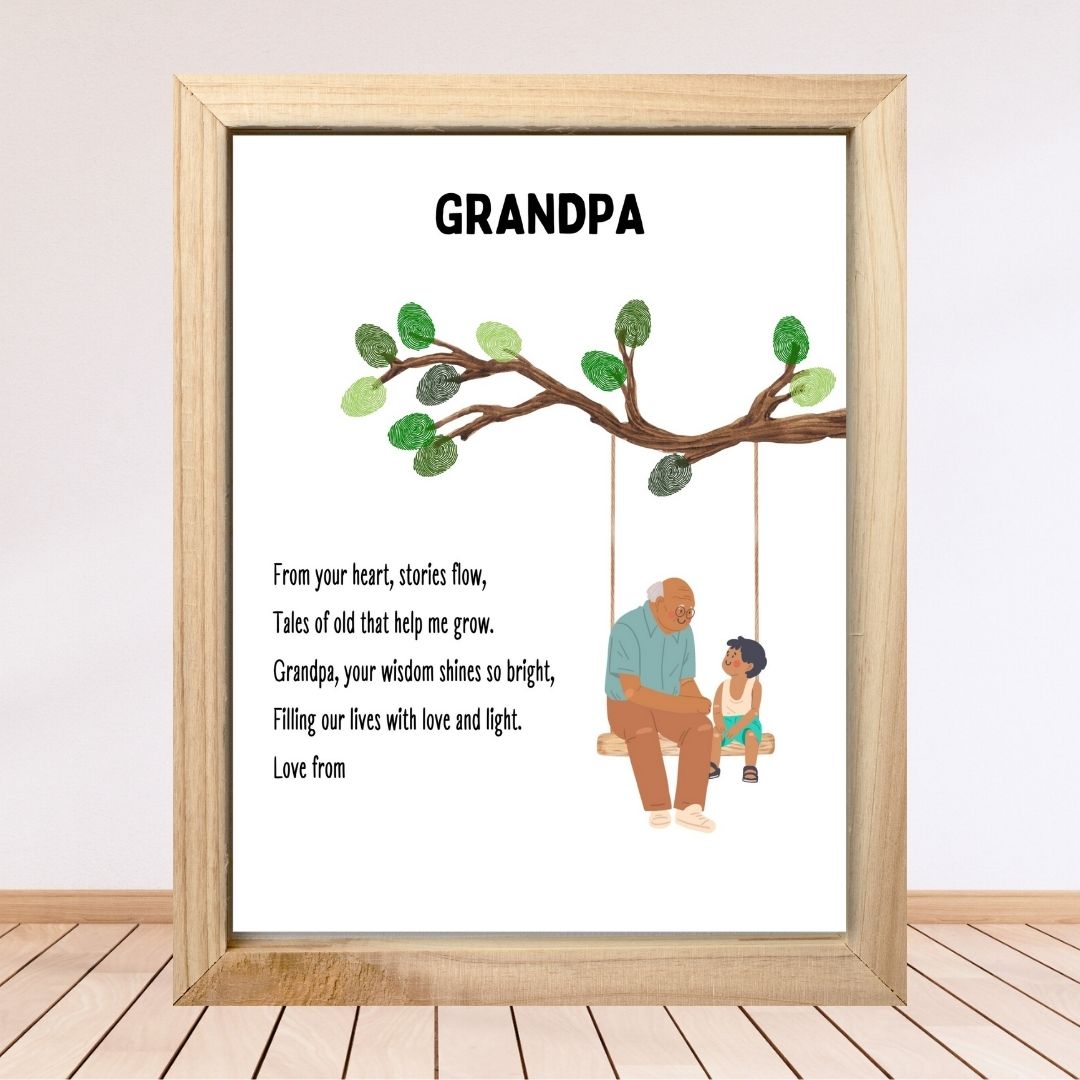Printable Grandpa Fingerprint Art Keepsake
