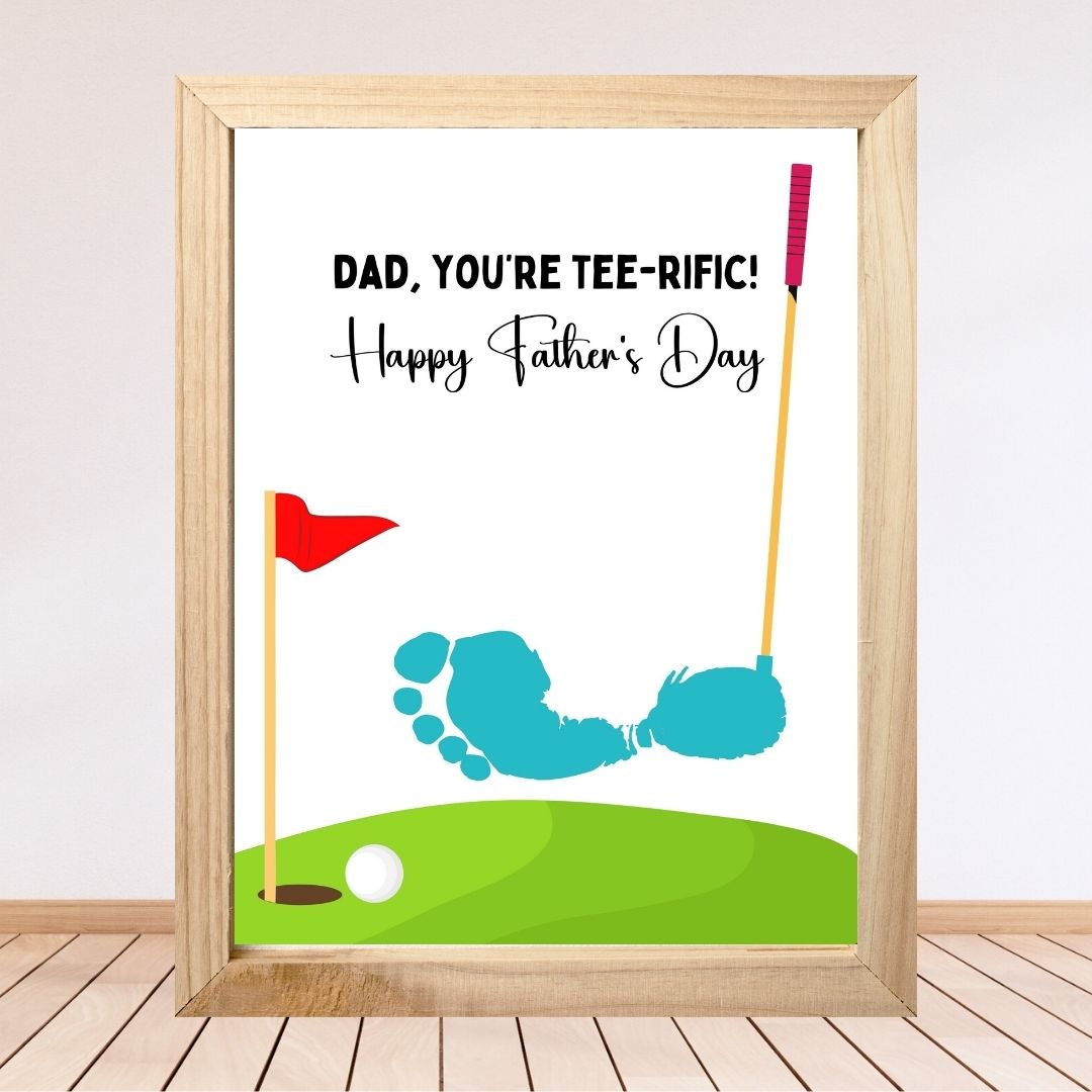 Printable Golf Father's Day Handprint Art