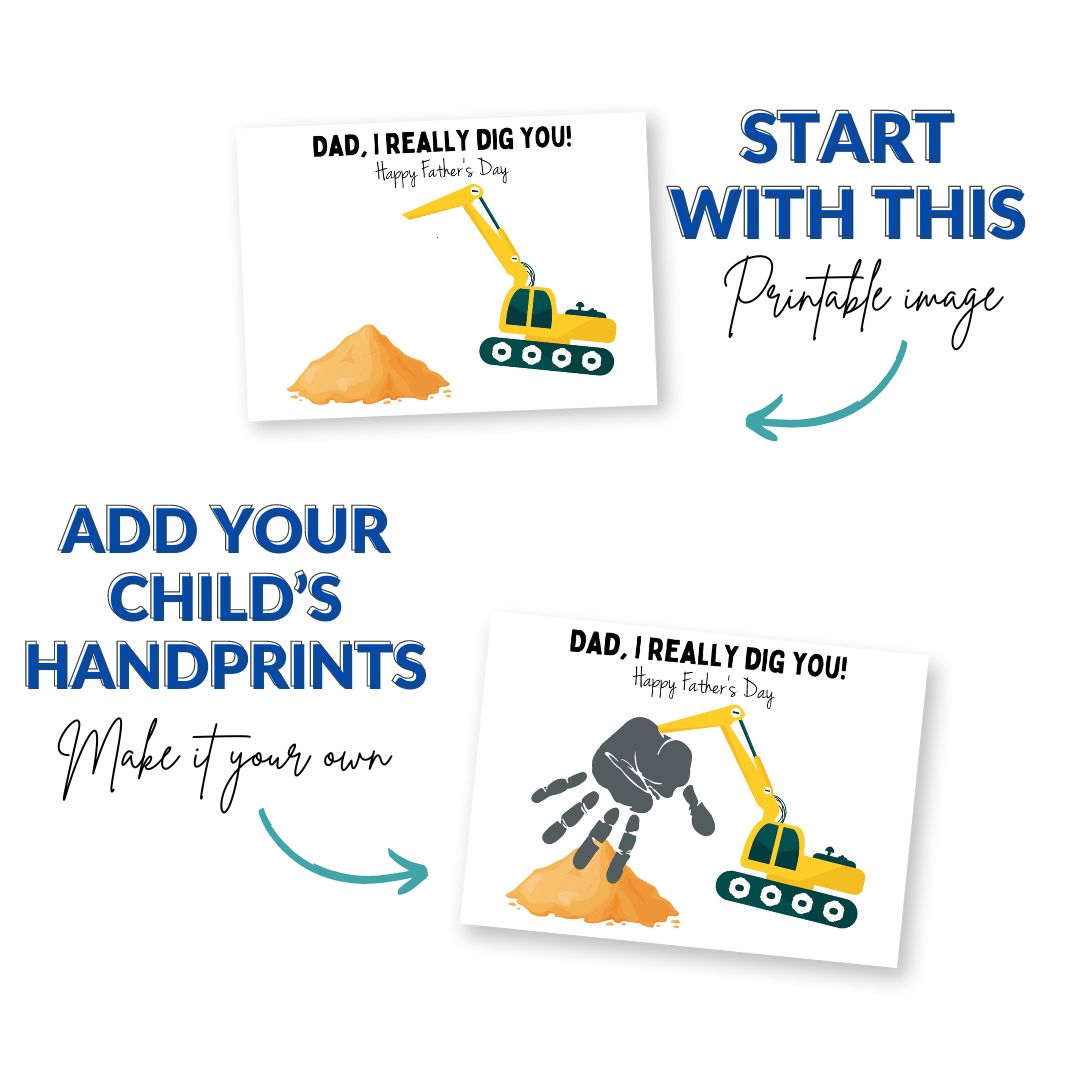 Printable I Dig You Father's Day Handprint Art