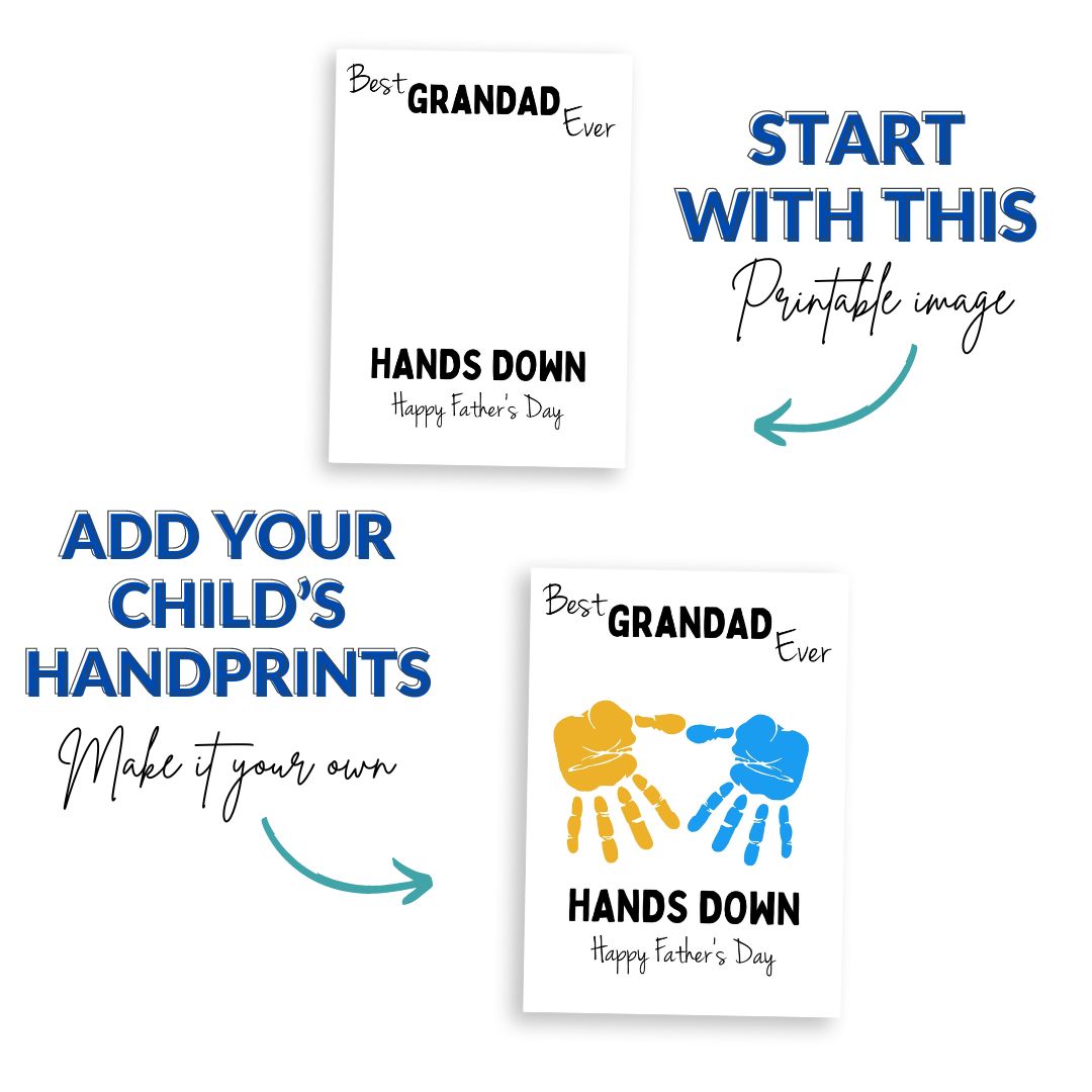 printable best grandad ever hand print craft.