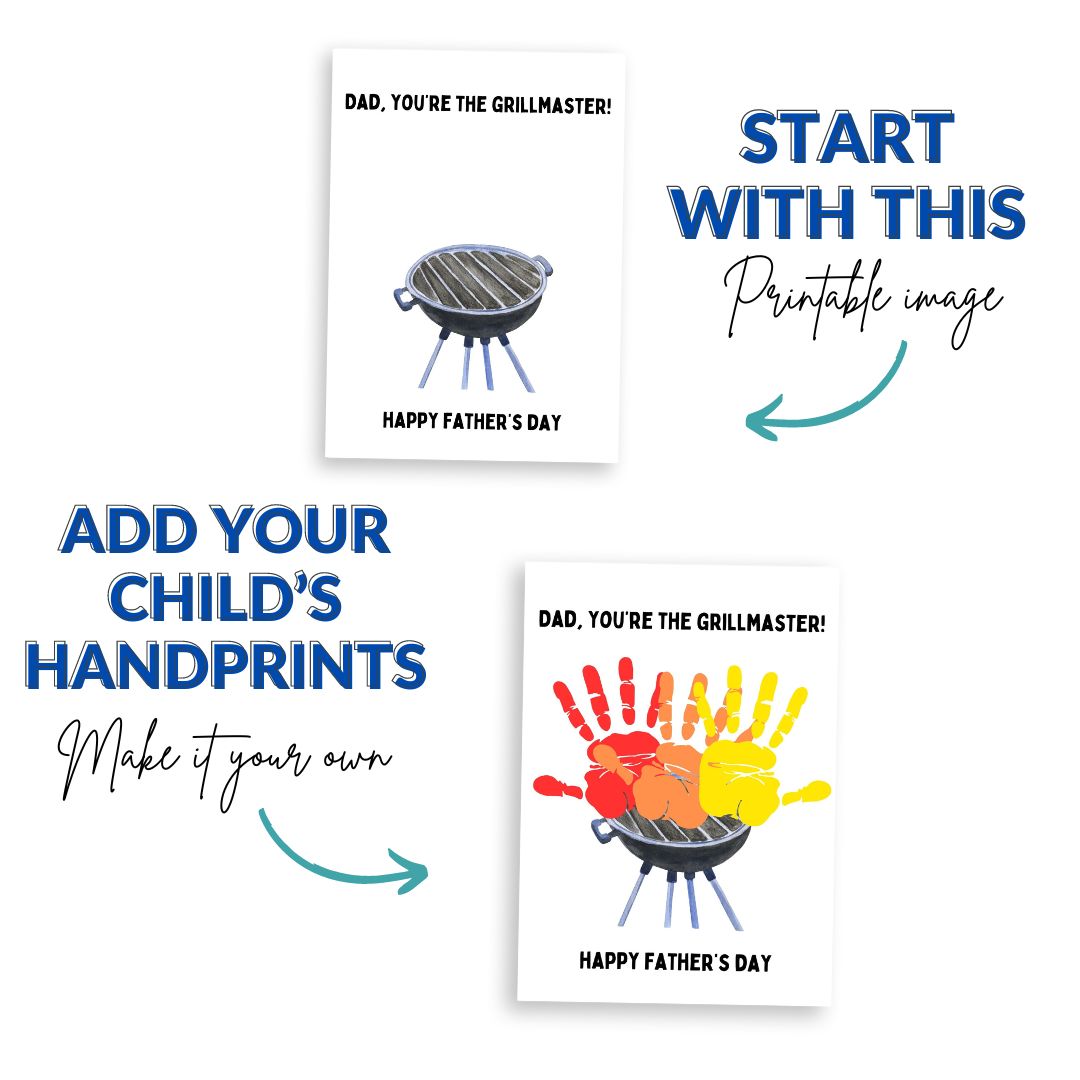 Printable Grillmaster Father's Day Handprint Art