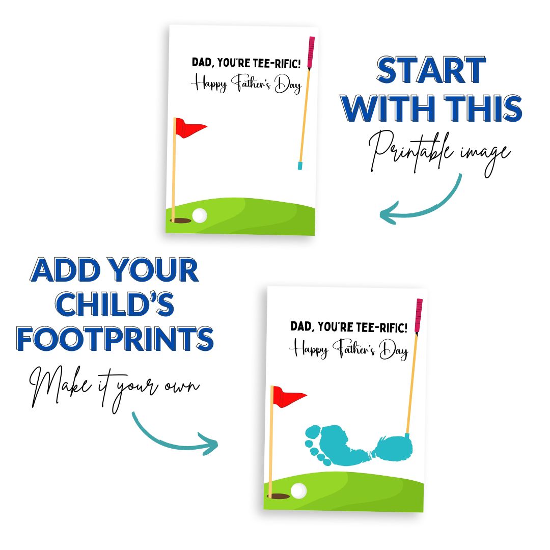 Printable Golf Father's Day Handprint Art