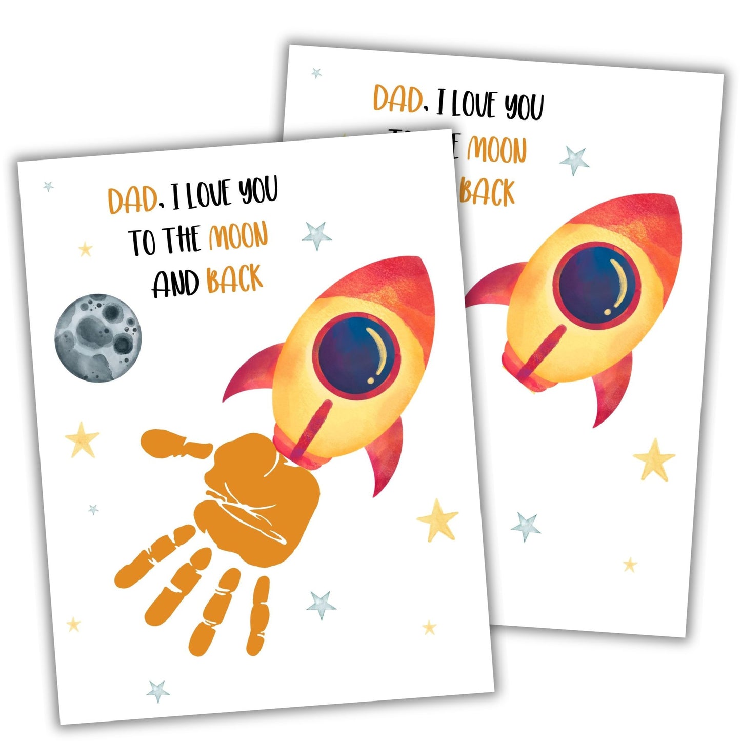 Printable I Love You To The Moon Handprint Art For Dad