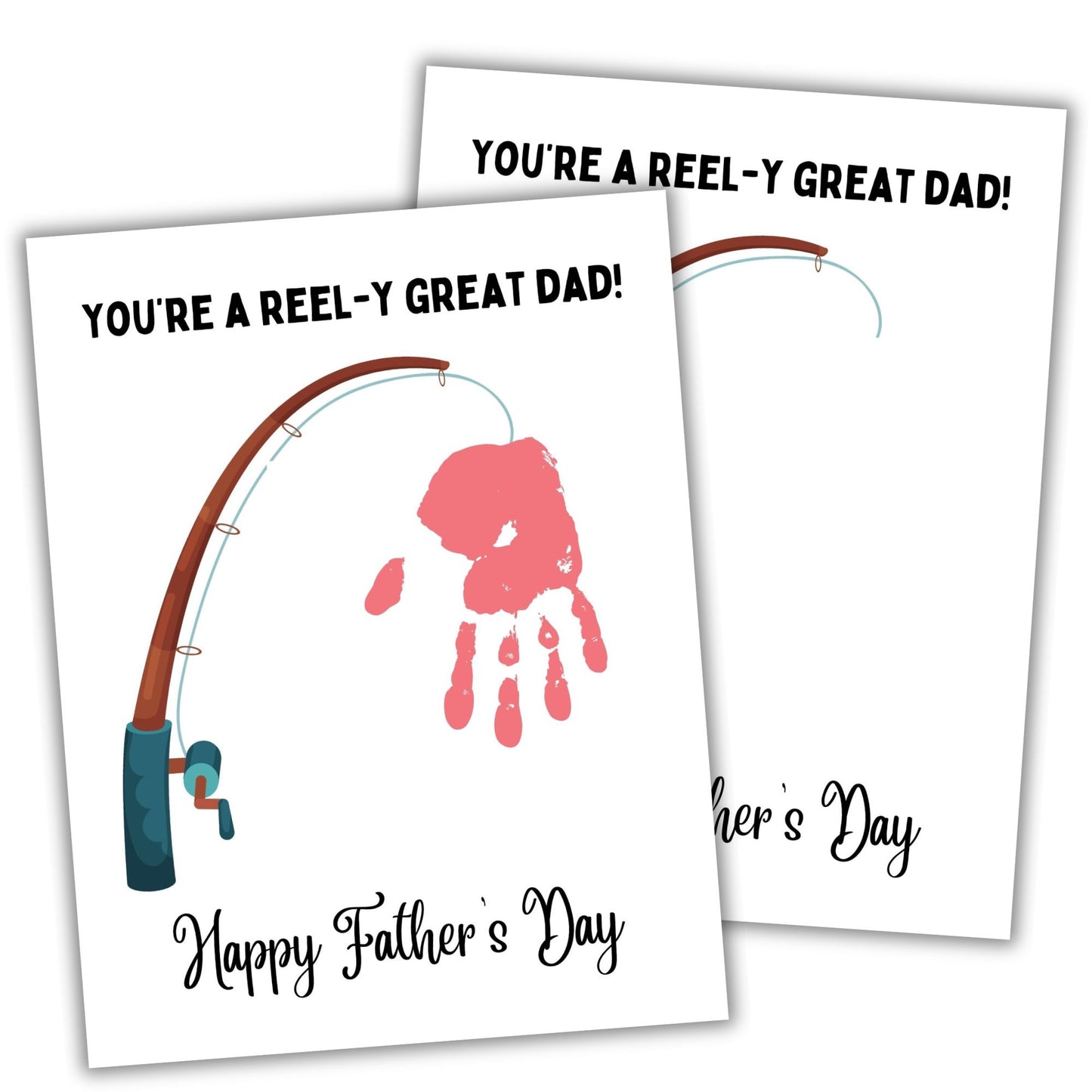 Printable Fishing Father's Day Handprint Art