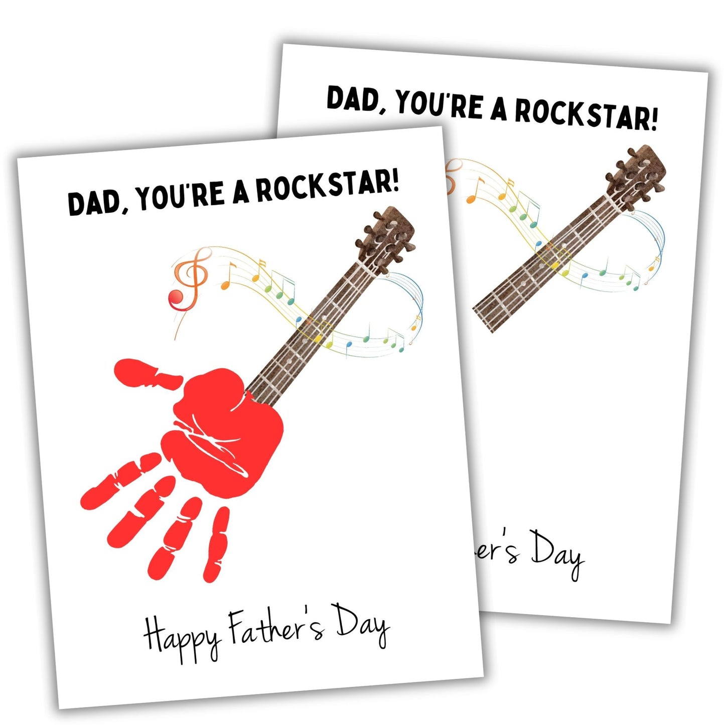 Printable Rockstar Dad Father's Day Handprint Art