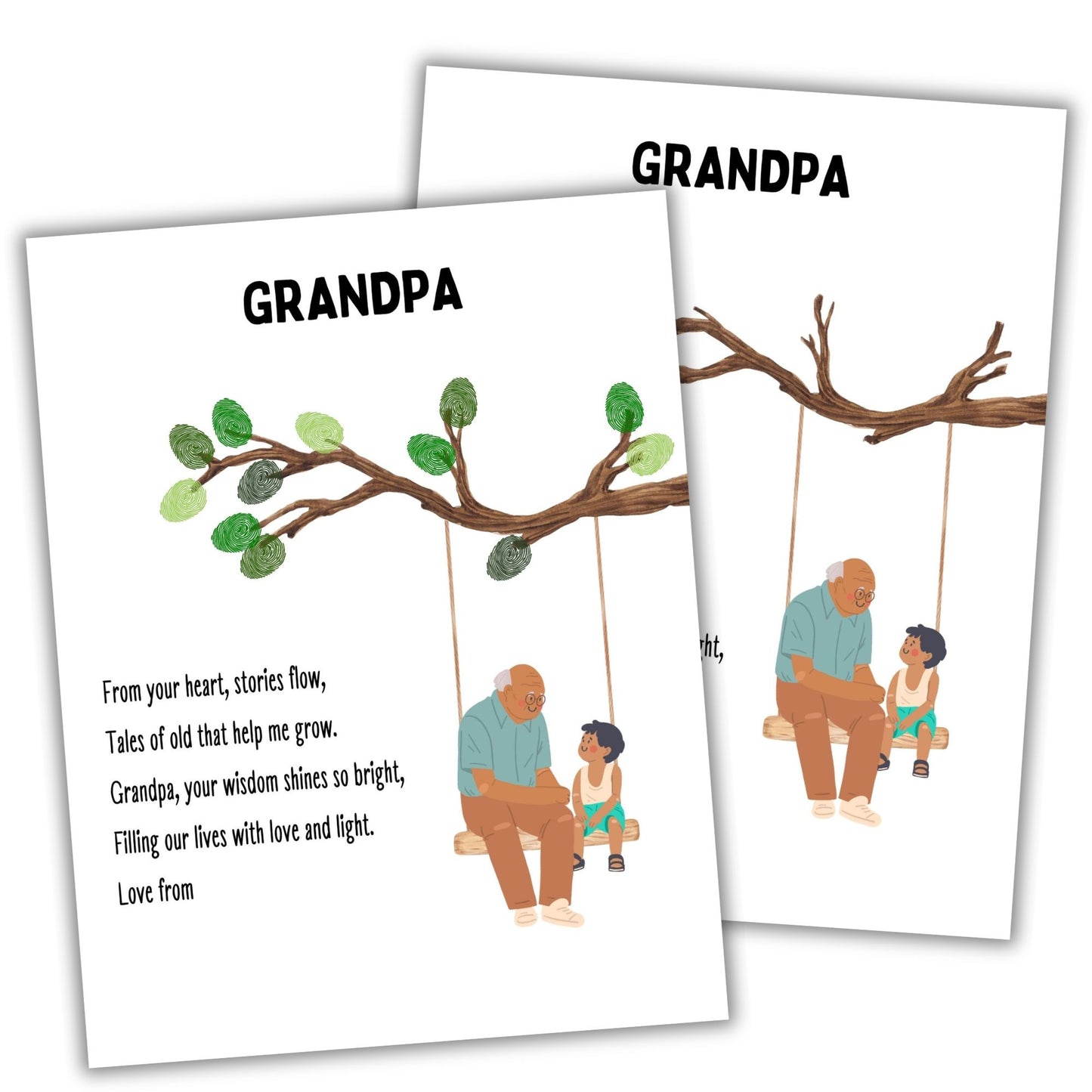 Printable Grandpa Fingerprint Art Keepsake