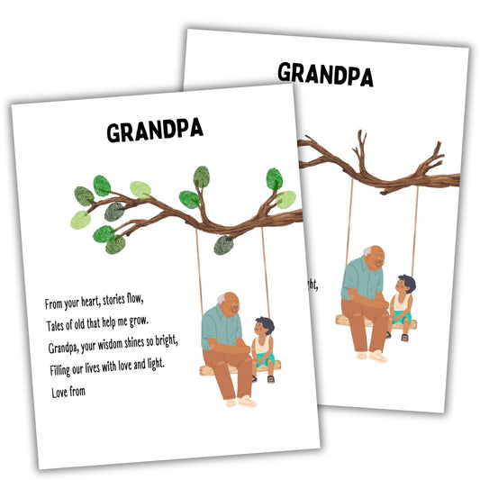 Printable Grandpa Fingerprint Art Keepsake