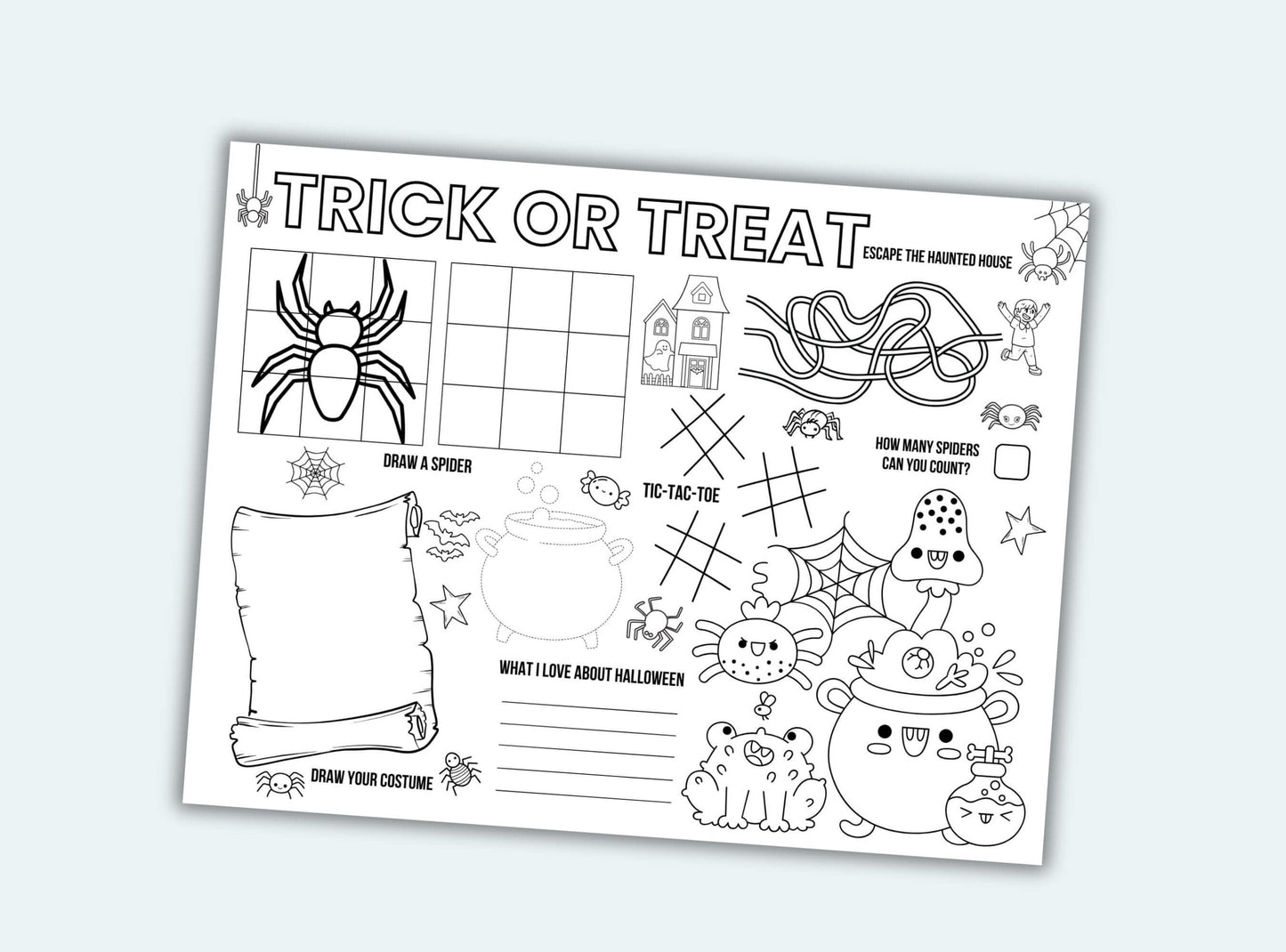 Printable Halloween Activity Placemats
