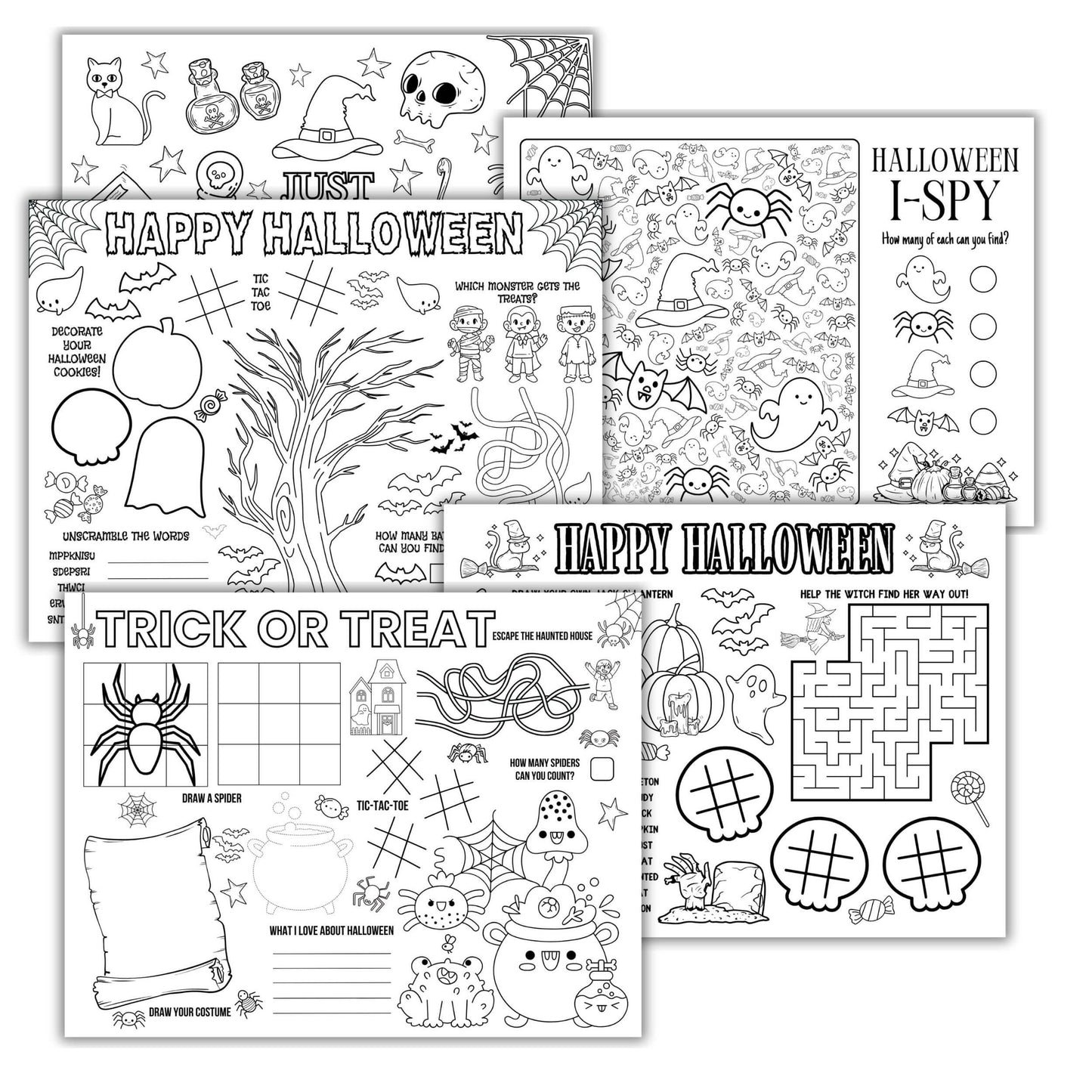 Printable Halloween Activity Placemats