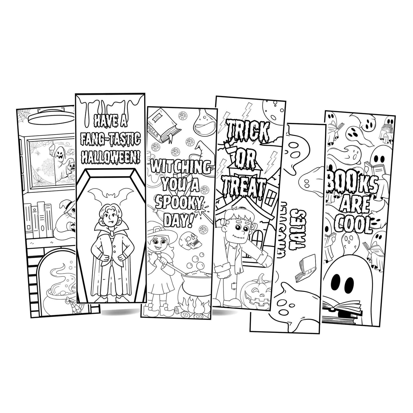 Printable Halloween Colouring Bookmarks