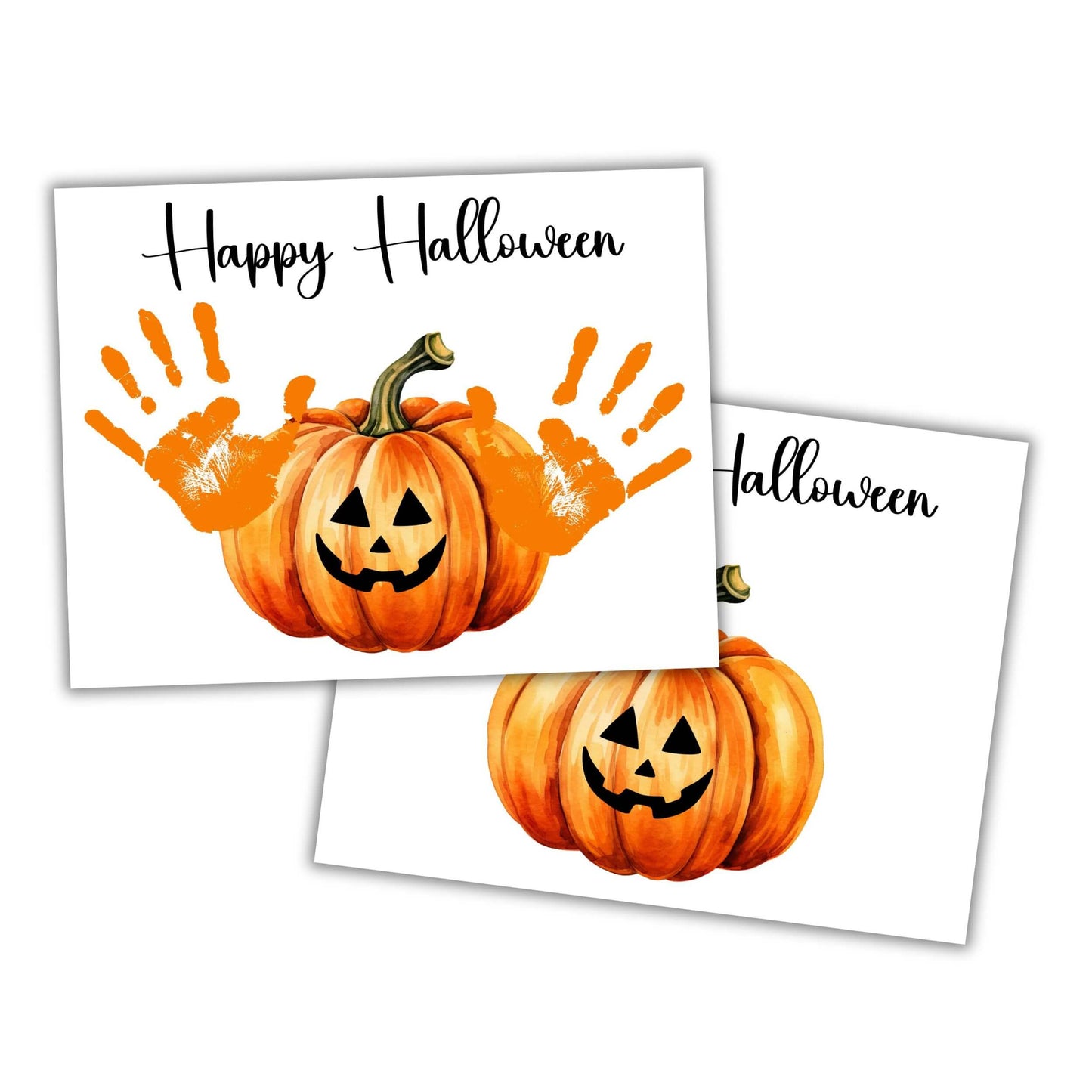 Printable Pumpkin Halloween Handprint Craft