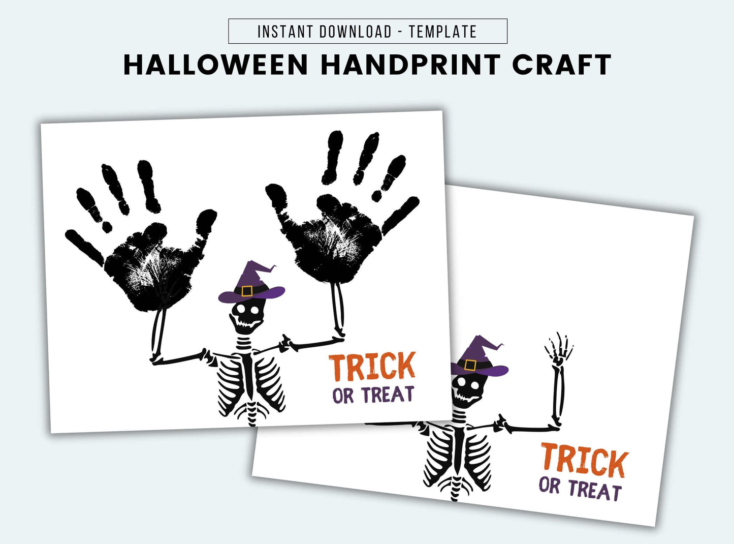 Printable Skeleton Halloween Handprint Craft
