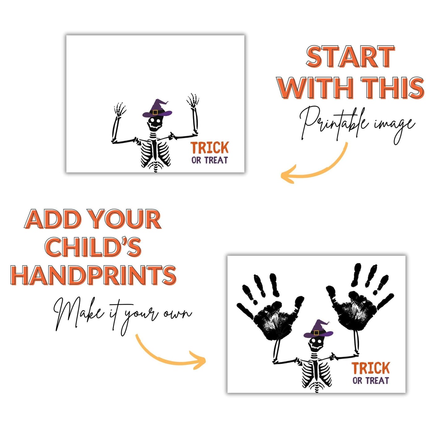 Printable Skeleton Halloween Handprint Craft