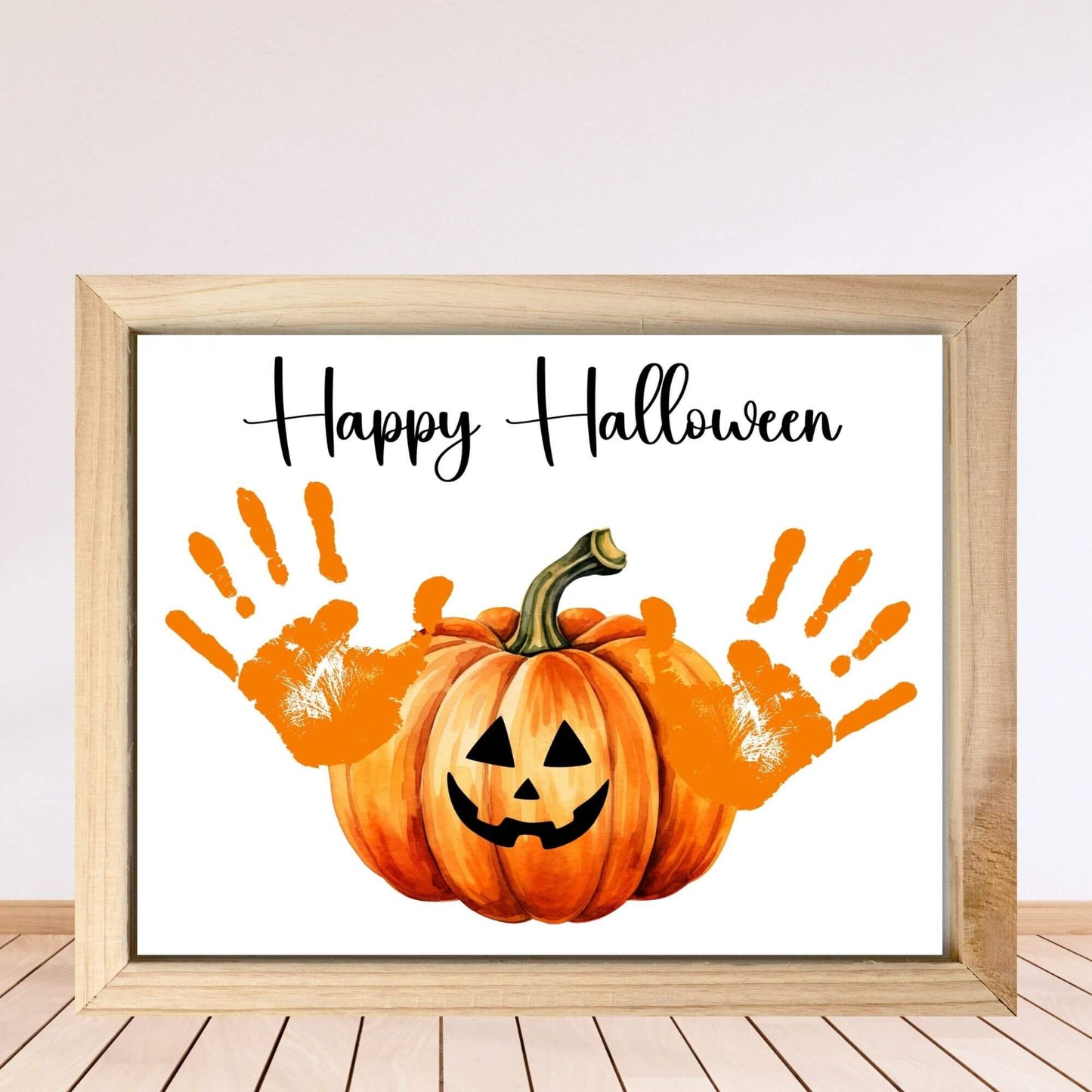Printable Pumpkin Halloween Handprint Craft