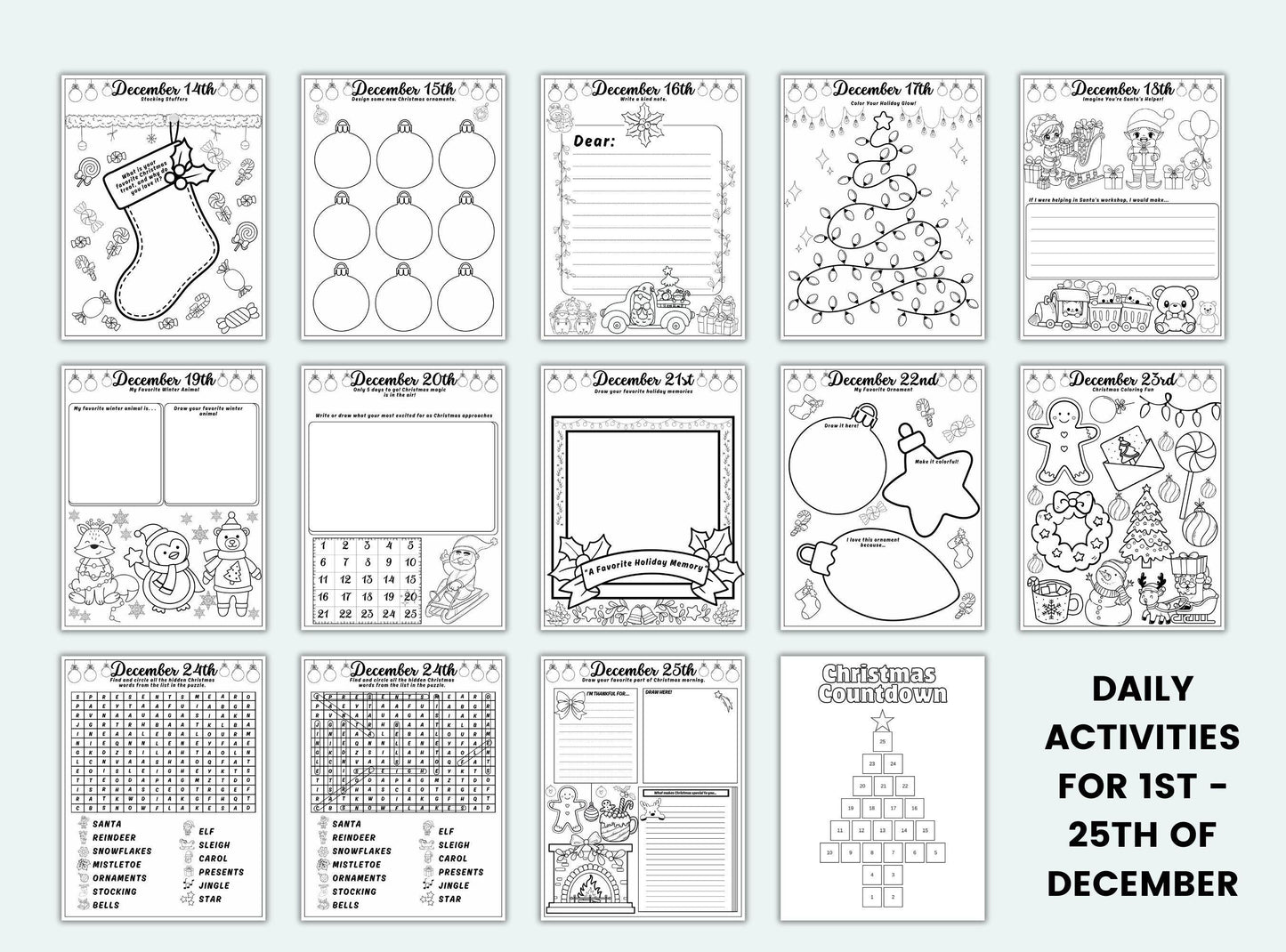 Christmas Countdown Advent Activity Book
