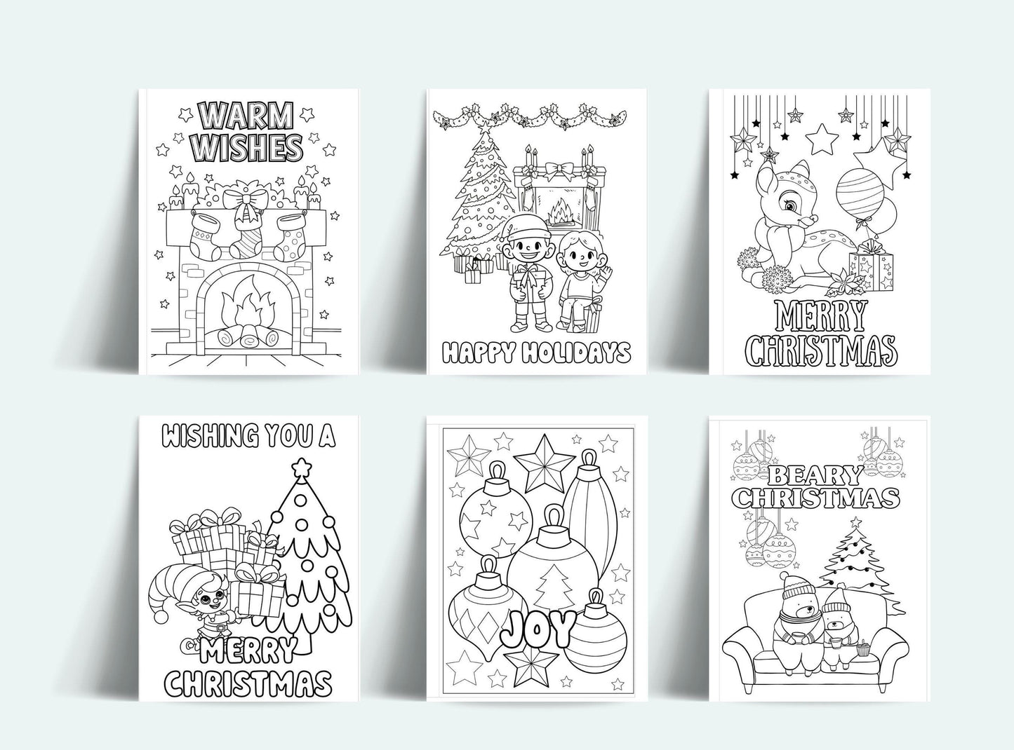 Christmas Coloring Cards For Kids