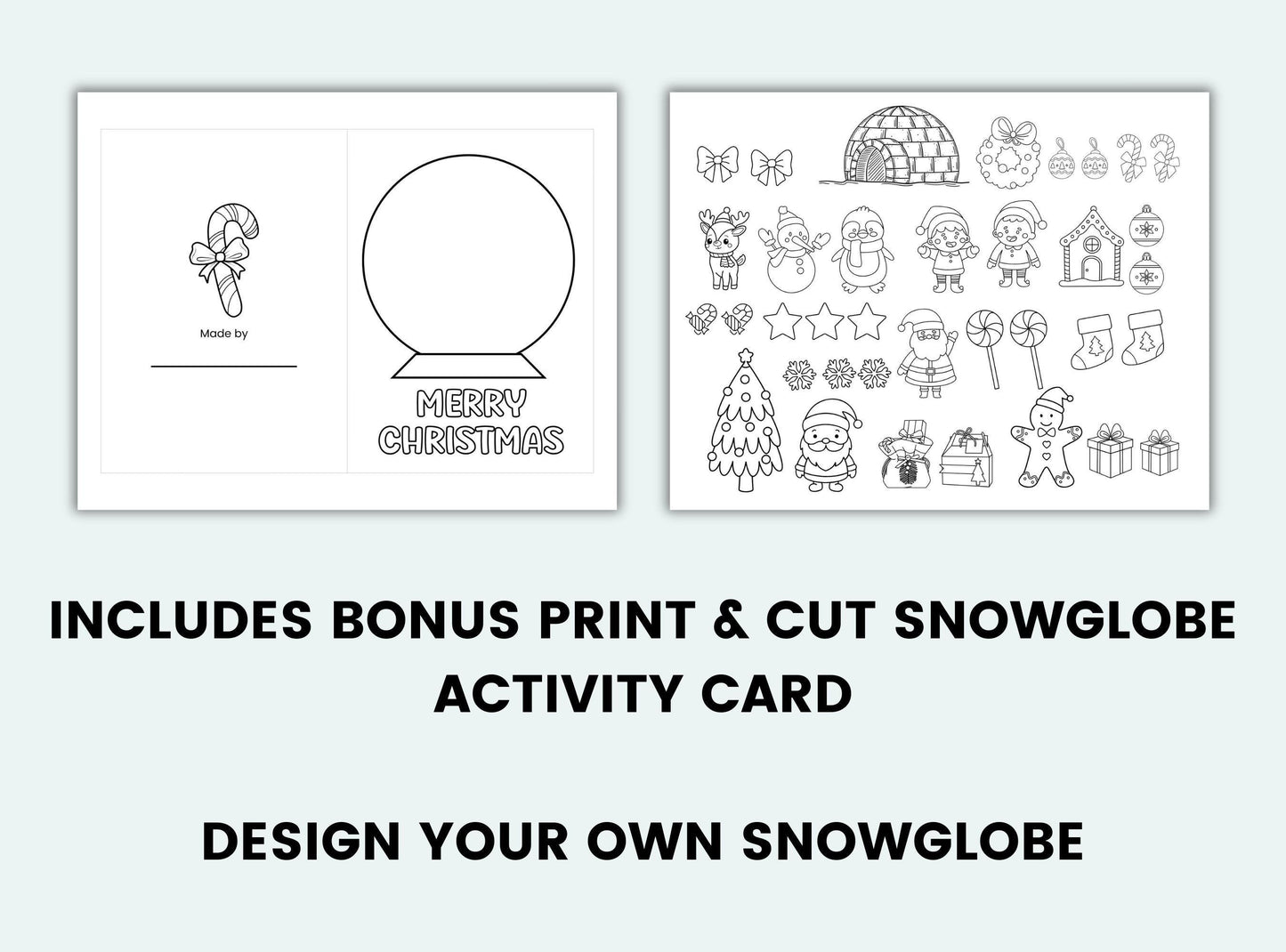 Christmas Coloring Cards For Kids