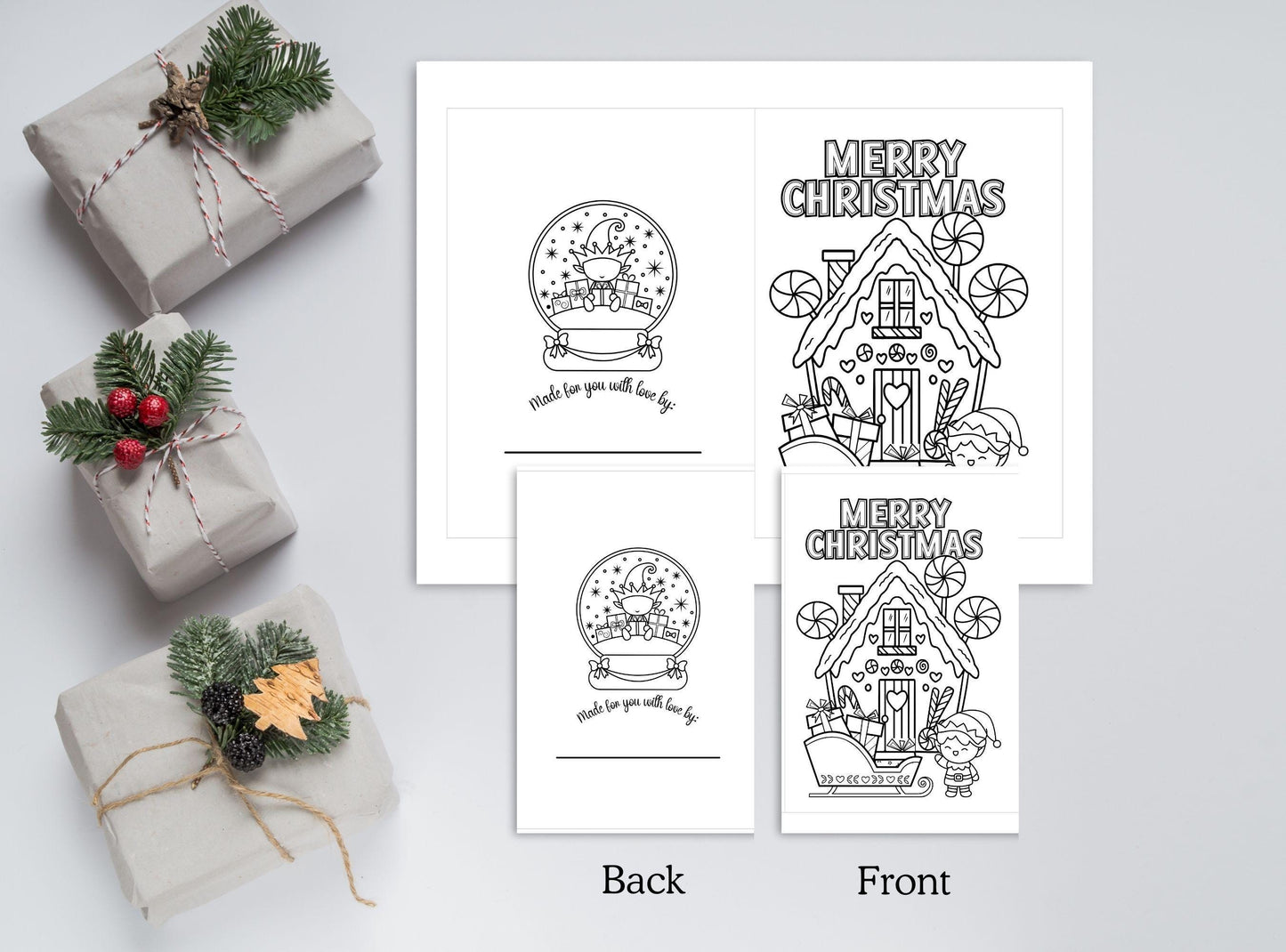 Christmas Coloring Cards For Kids