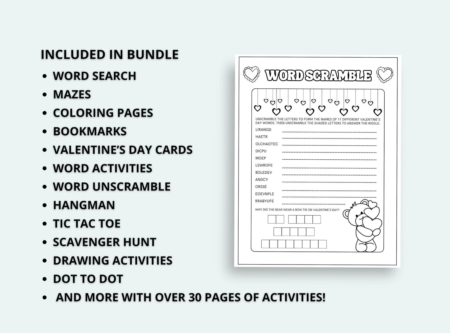 Valentines Day Activity Bundle.