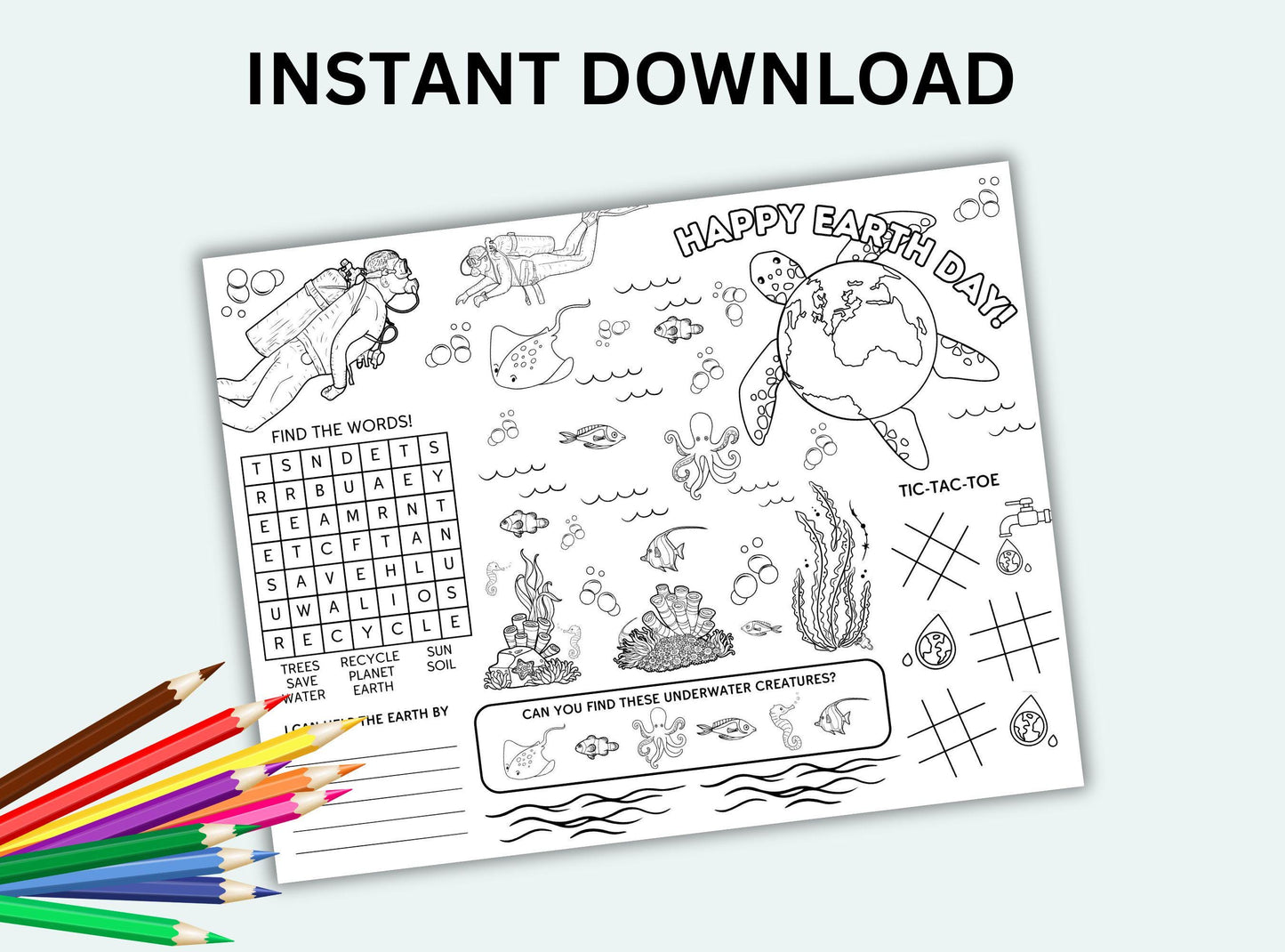 Earth Day Activity Placemat