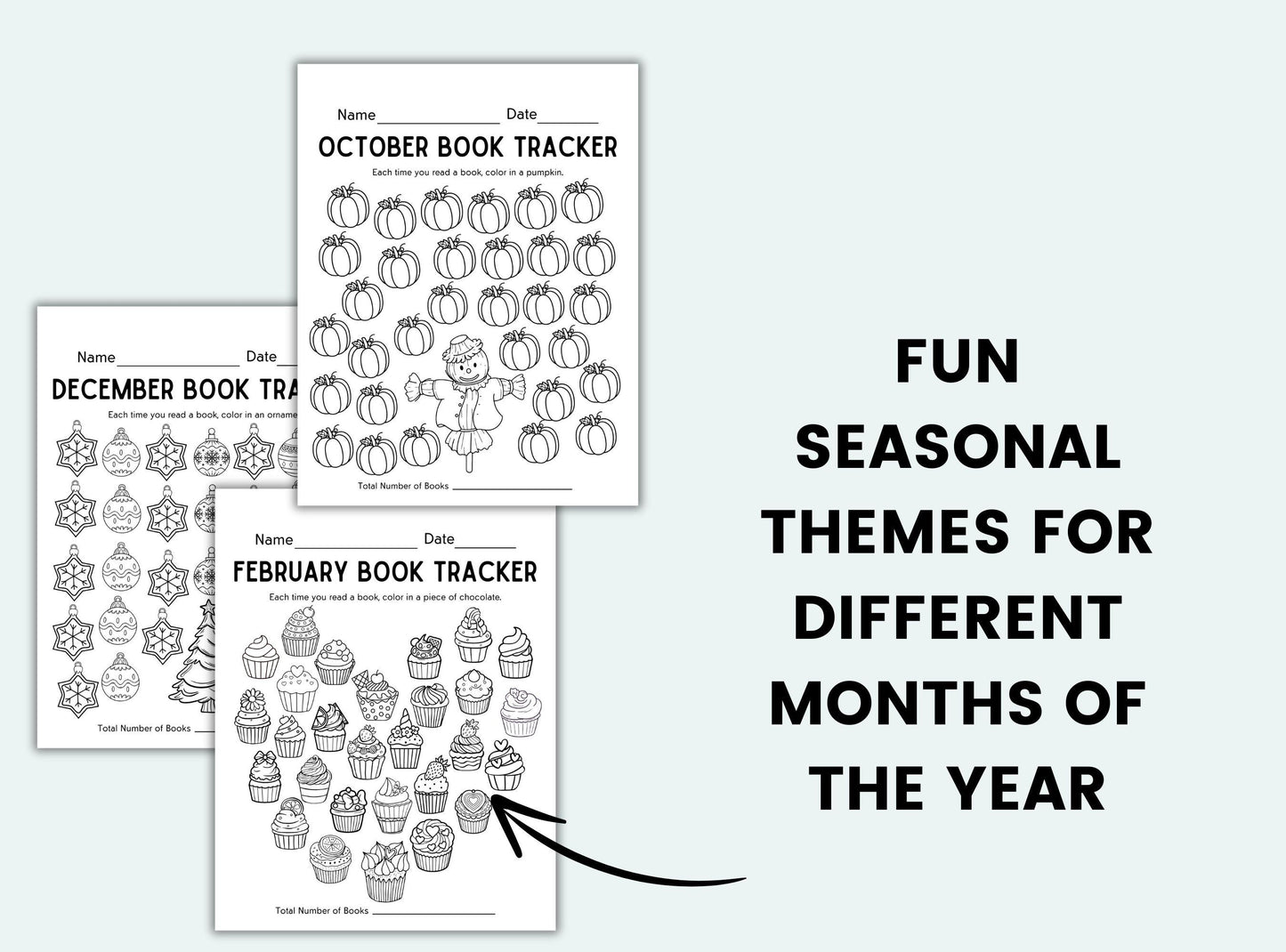 Monthly Reading Trackers For Kids