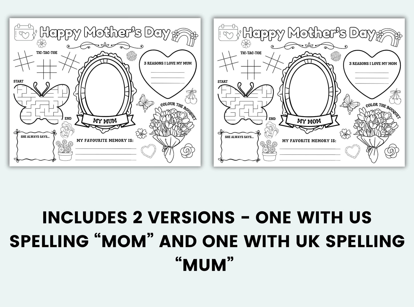 Mothers Day Activity Placemat