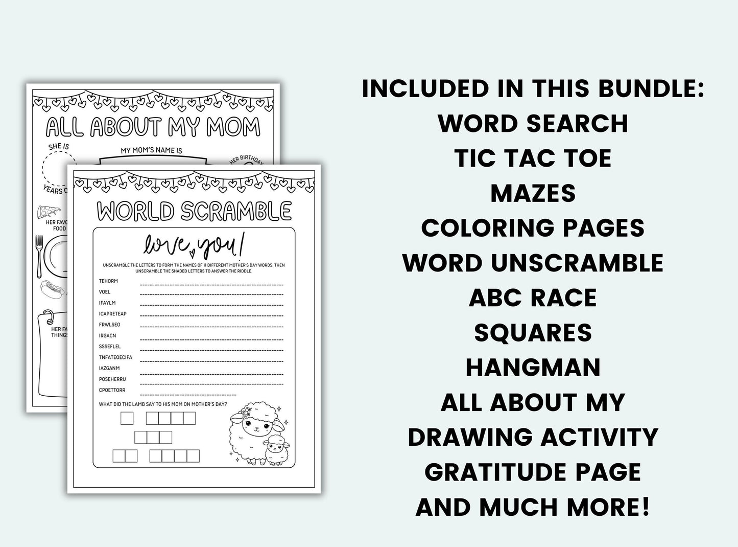 Mothers Day Activity Bundle