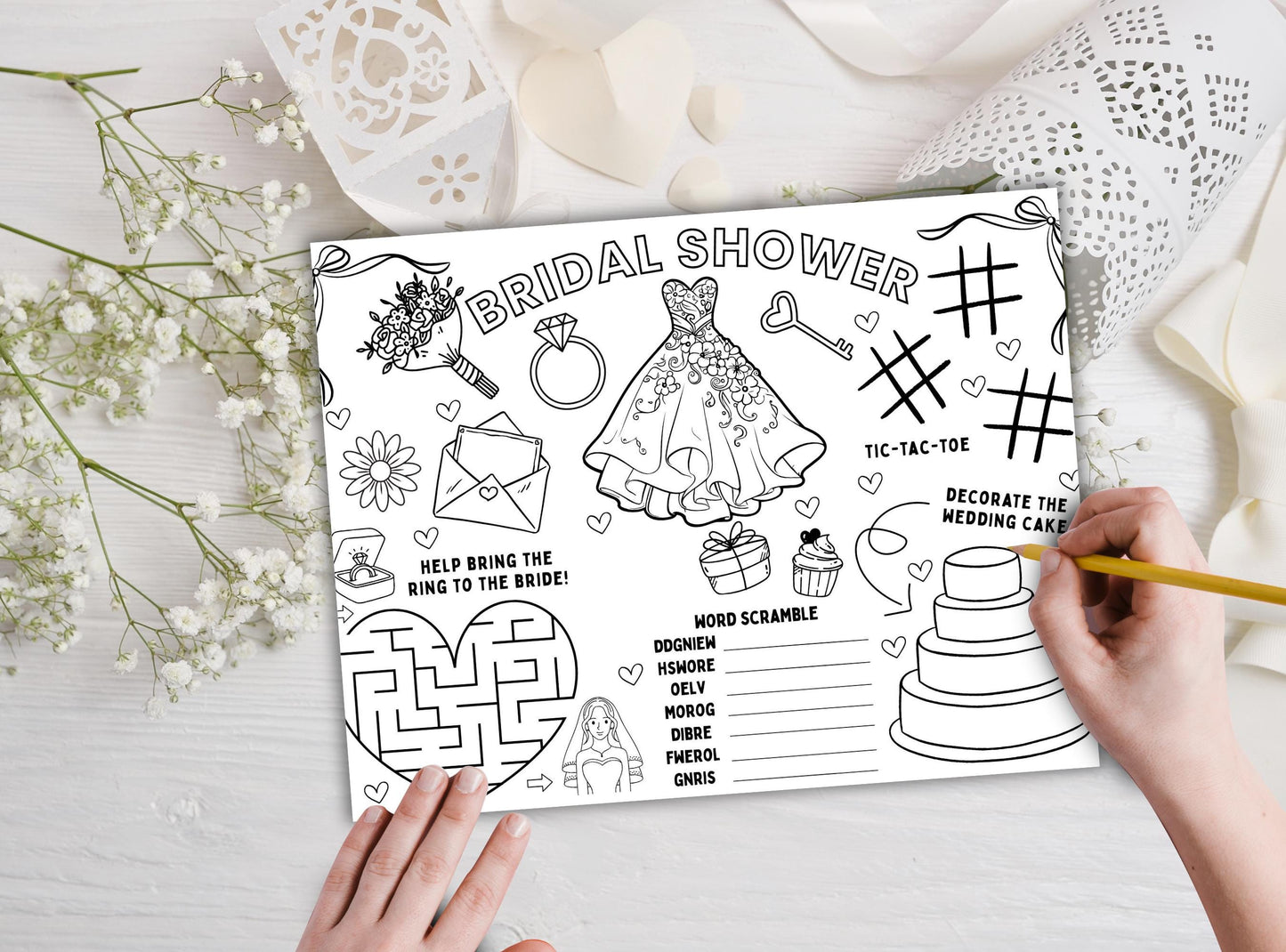 Bridal Shower Activity Placemat