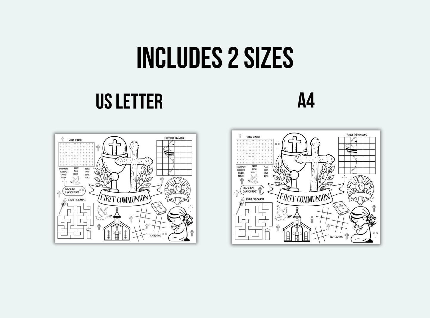 First Communion Activity Placemat
