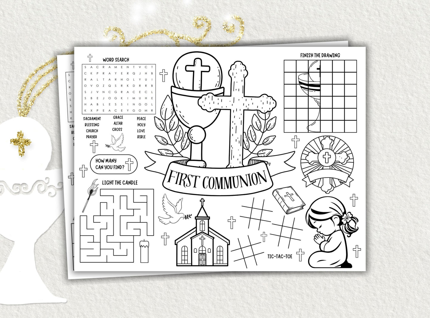 First Communion Activity Placemat