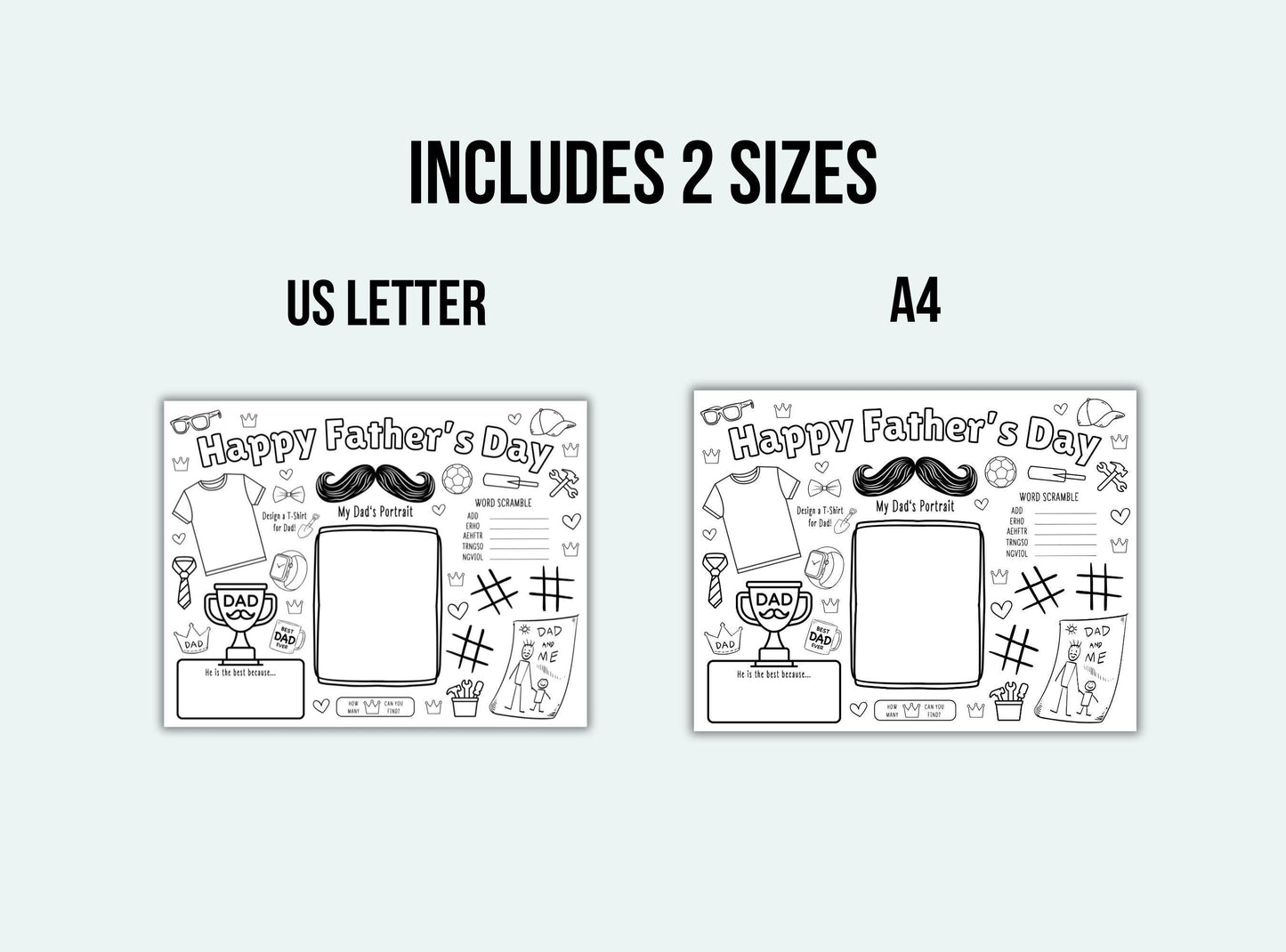 Fathers Day Activity Placemat