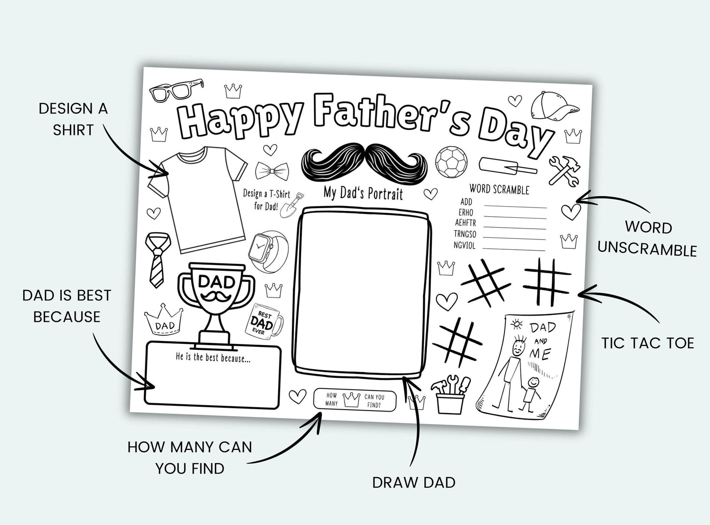 Fathers Day Activity Placemat