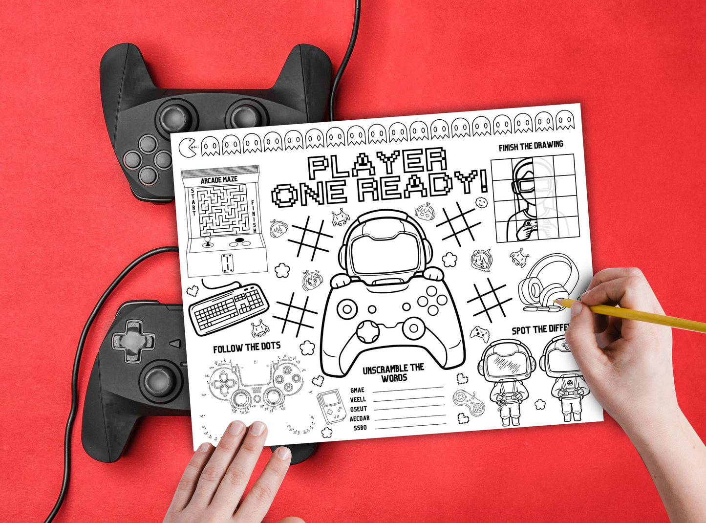 Gaming Party Activity Placemat
