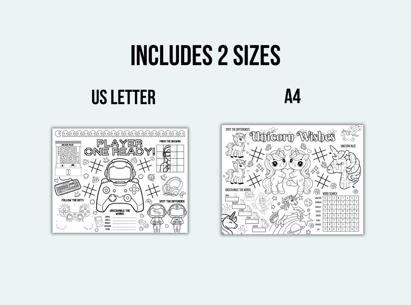 Gaming Party Activity Placemat