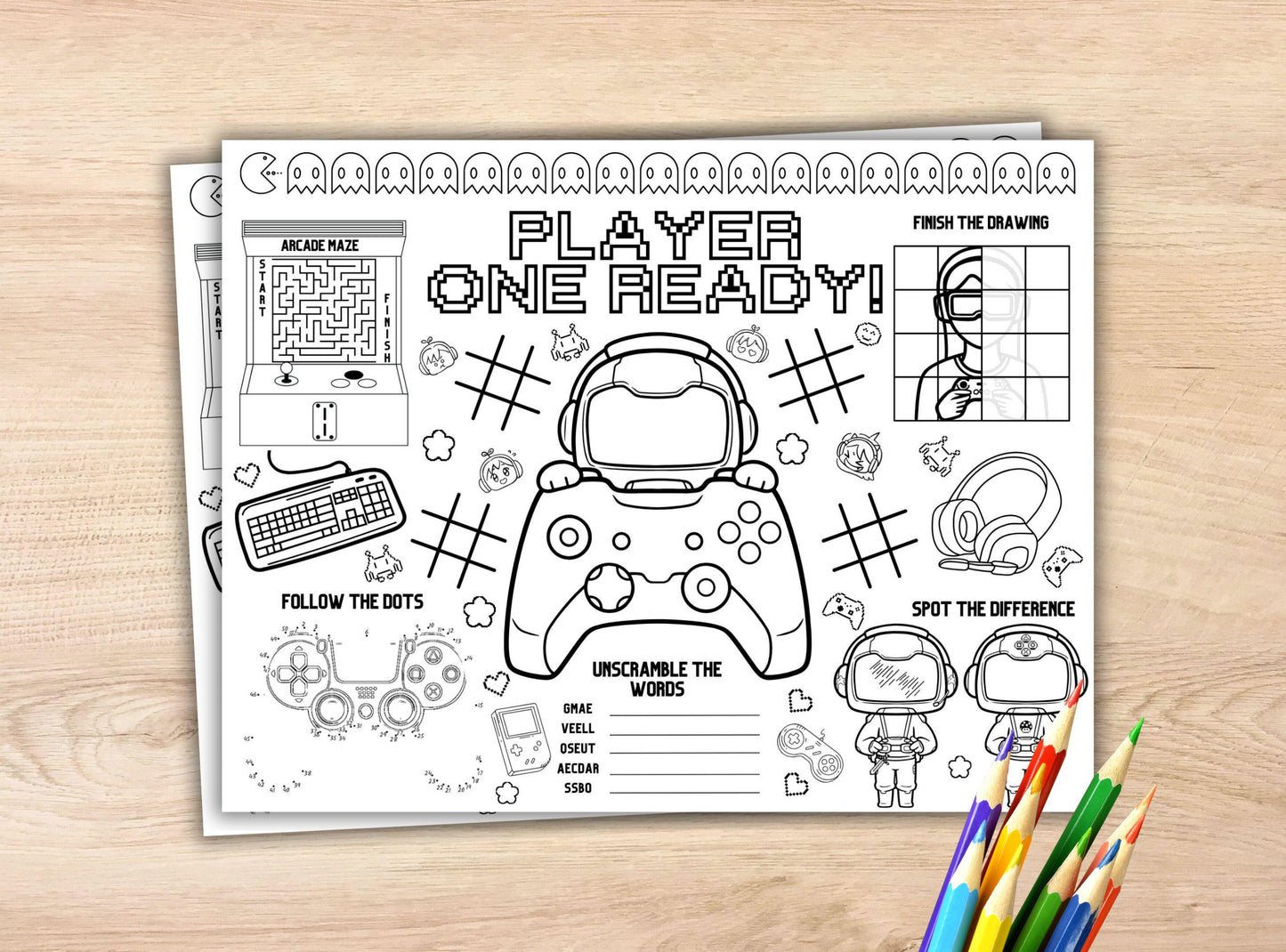 Gaming Party Activity Placemat
