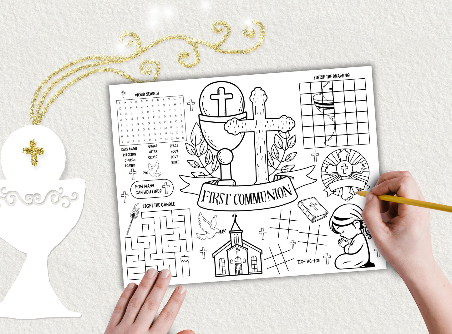 First Communion Activity Placemat