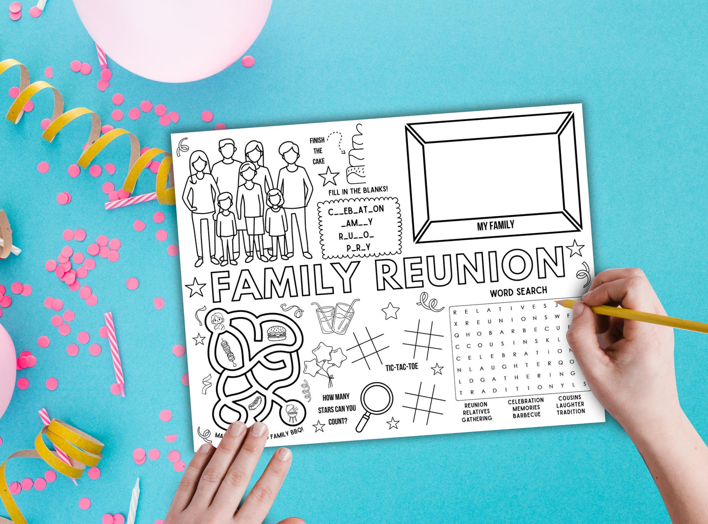 Family Reunion Activity Placemat